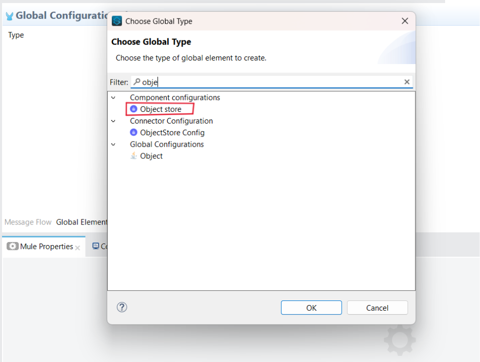 Create a Global Configuration File inside the src/main/mule with the name global-config.xml