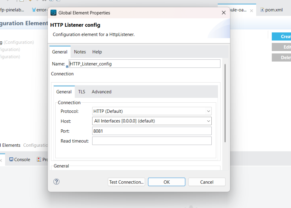 Create a listener configuration