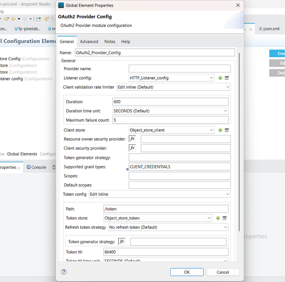 Create a new flow in the main XML file (i.e , mule-oauth.xml)